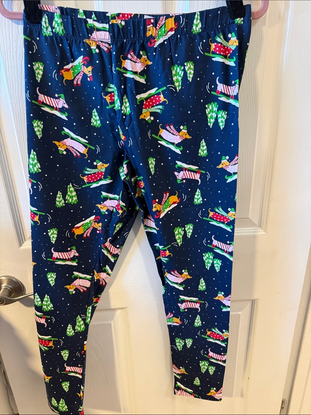 Junior’s Navy Dachshund Holiday Leggings